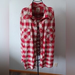 Lucky Brand Western Pearl Snap Plaid Shirt